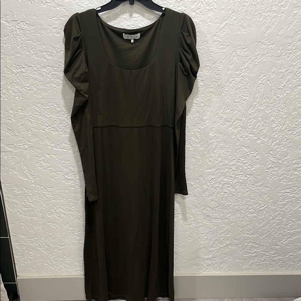 Elegant Olive Green Dress